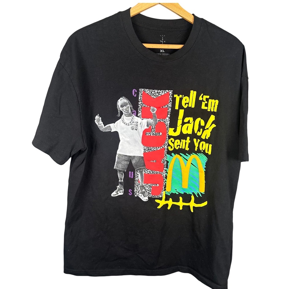 Travis Scott Cactus Jack McDonalds Tell Em Jack Sent You T-Shirt Black XL 2020